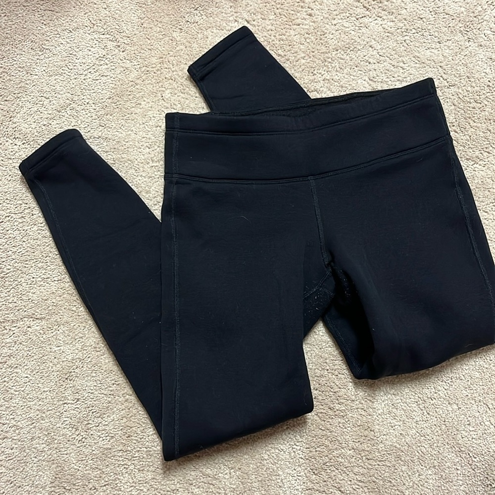 Athleta black fleece lined leggings
